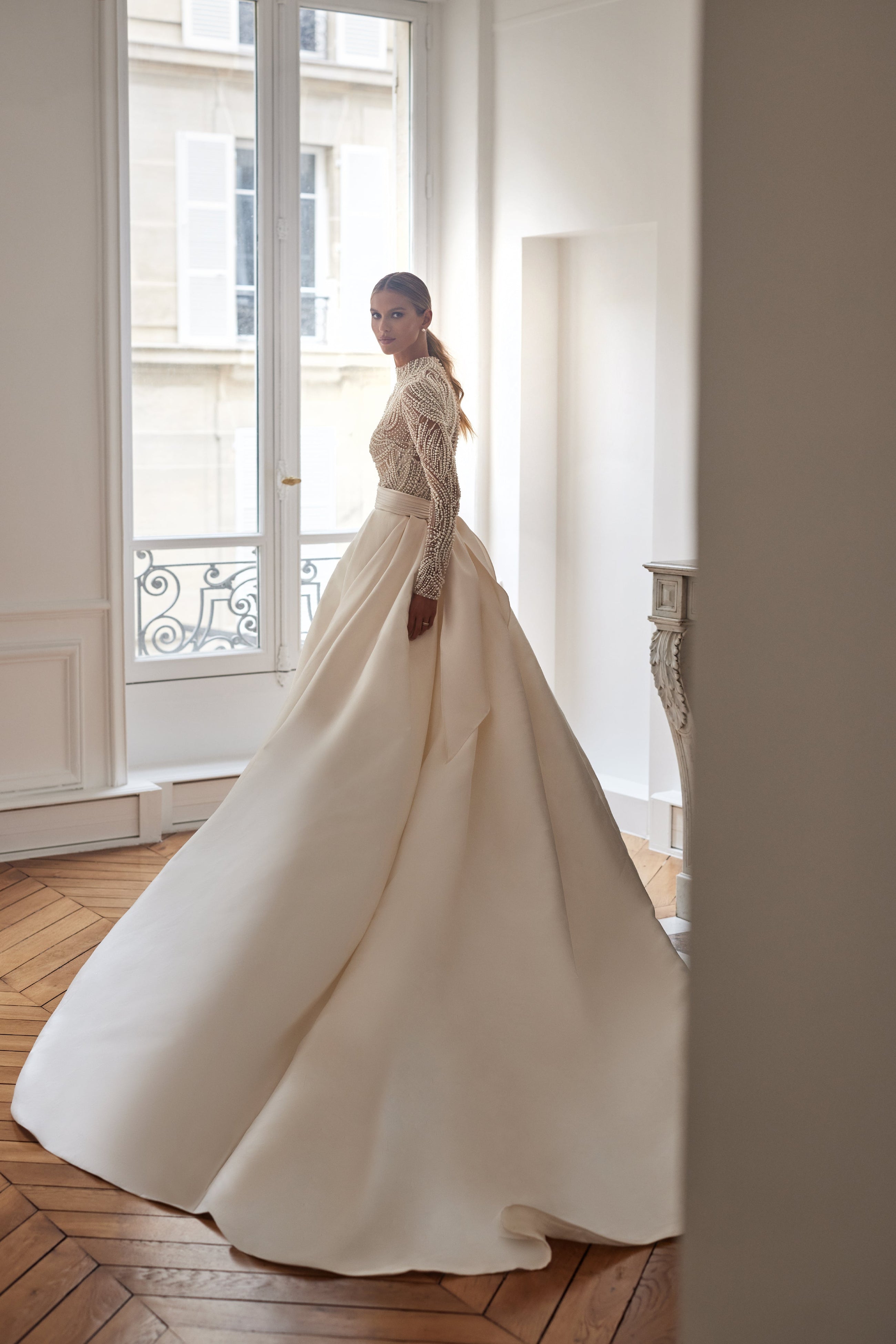 Milla Nova wedding dress Clarins - try on at LVA BRIDE (Chicago, Milwaukee)