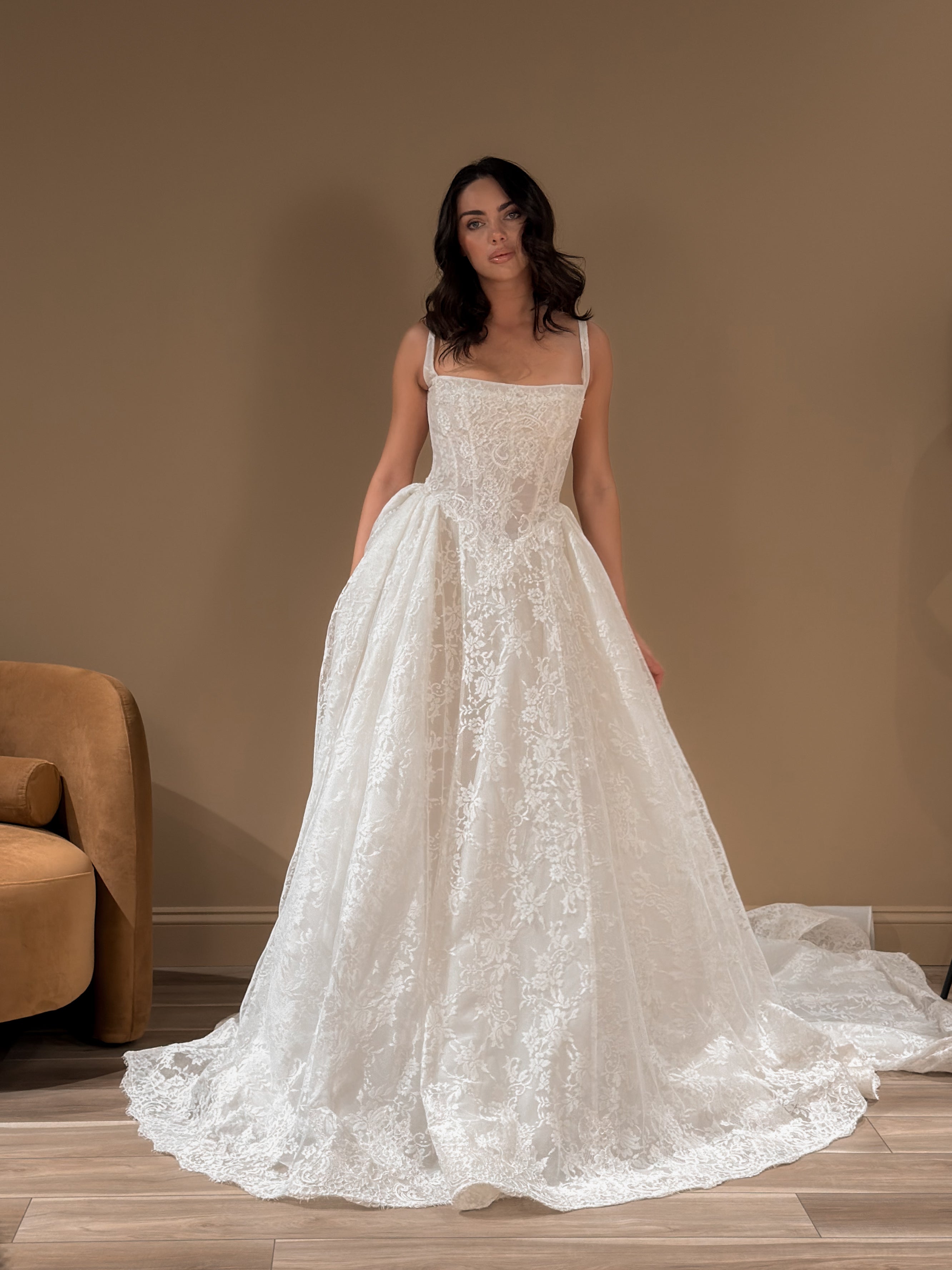 Melrose – Romantic Lace A-Line Wedding Dress by Milla Nova | LVA Bride Chicago & Milwaukee