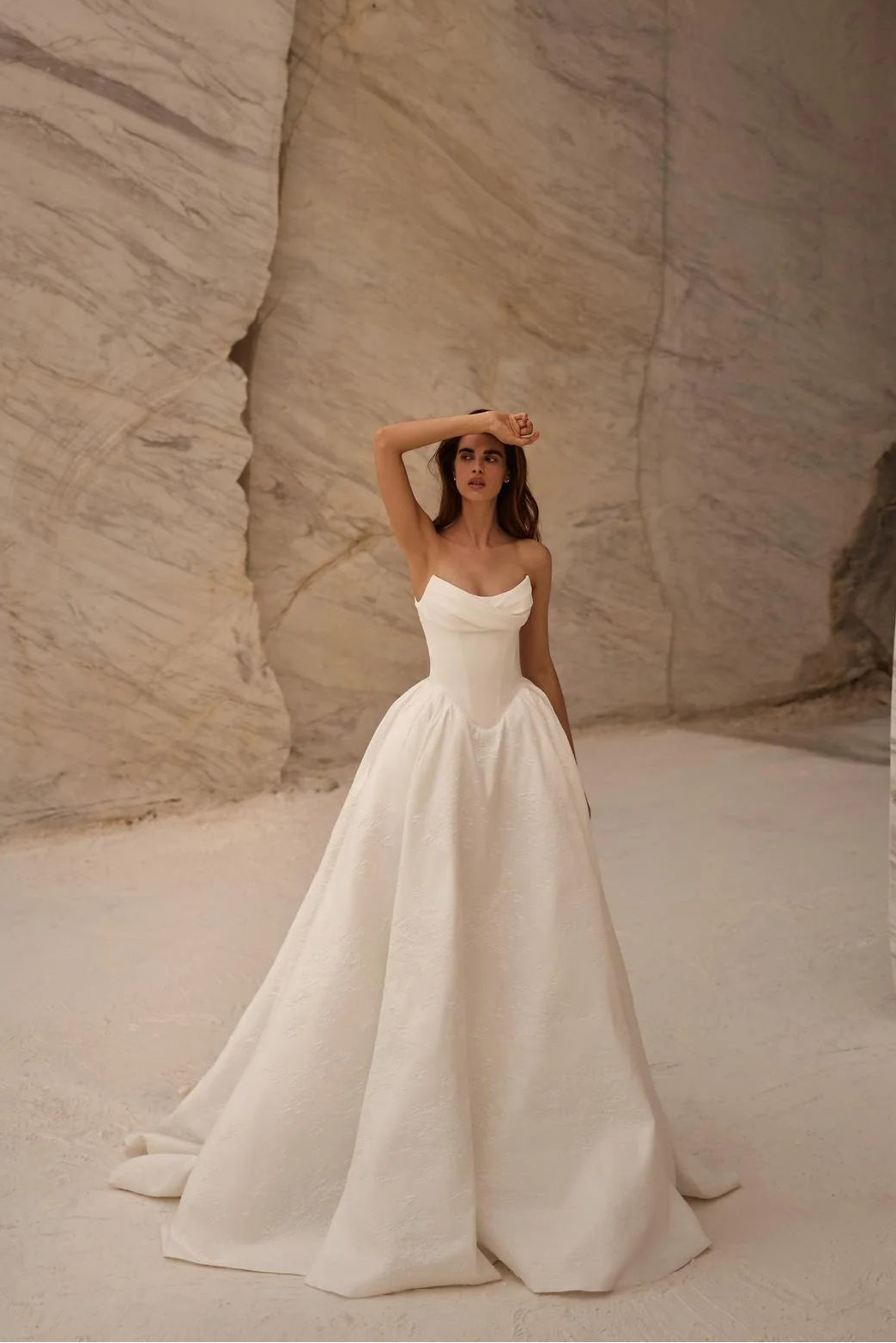 Jackie Jacquard A-Line Wedding Dress by Milla Nova | LVA BRIDE Jackie Jacquard A-Line Wedding Dress by Milla Nova | LVA BRIDE