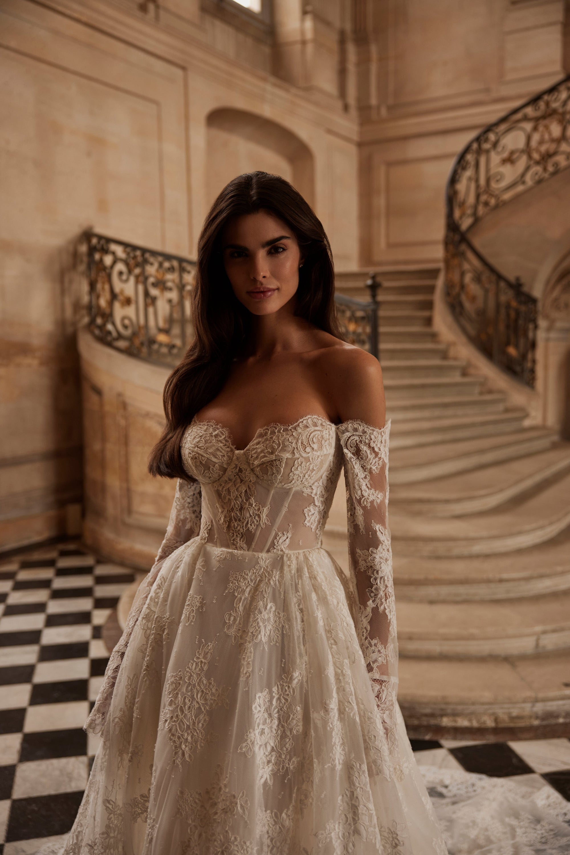 Milla Nova Kenya Lace A-line Princess Gown | LVA BRIDE Clearance Milla Nova Kenya Lace A-line Princess Gown | LVA BRIDE Clearance
