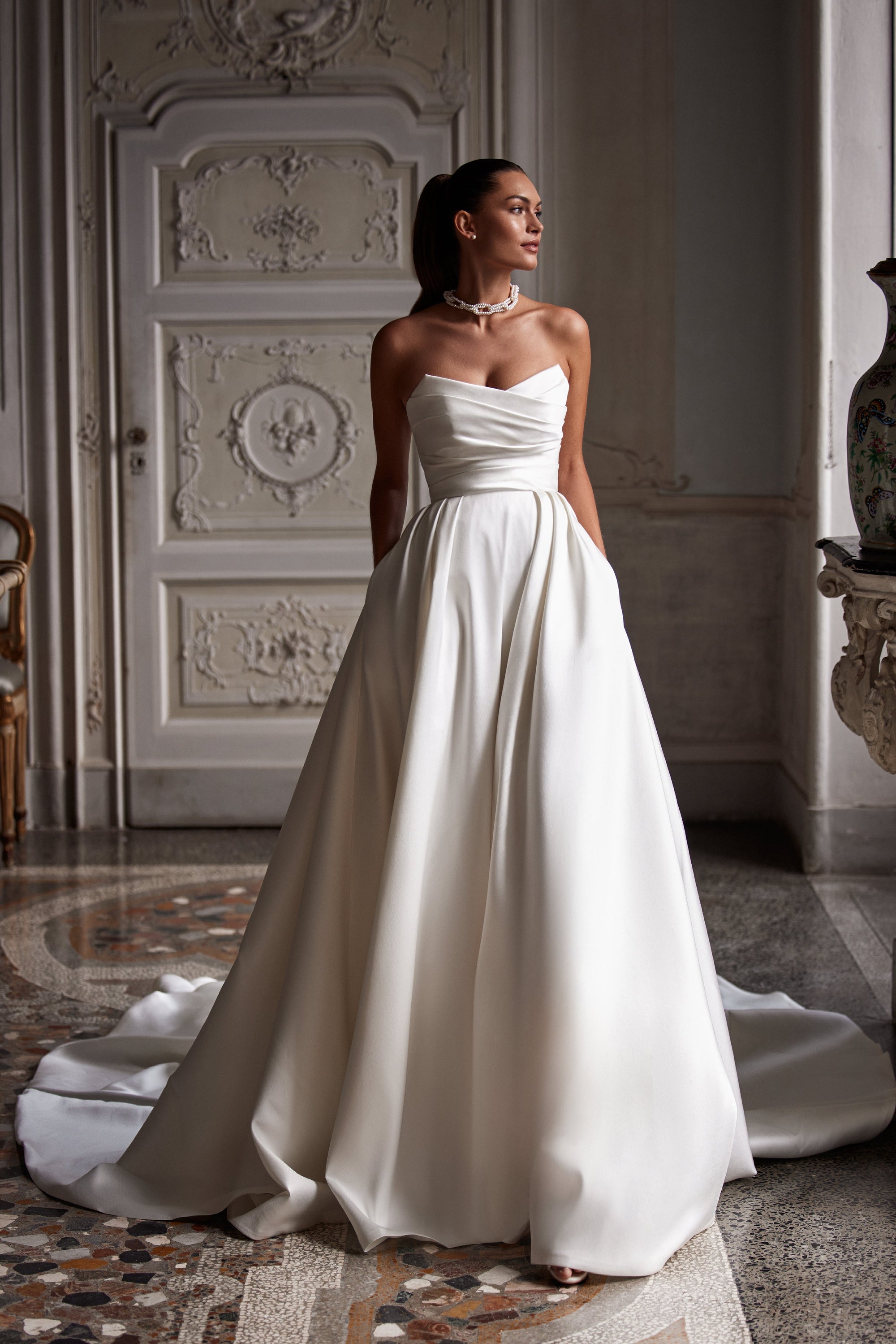 Eridana Milla Nova Mikado A-Line Wedding Dress | Chicago & Milwaukee | LVA BRIDE Eridana Milla Nova Mikado A-Line Wedding Dress | Chicago & Milwaukee | LVA BRIDE