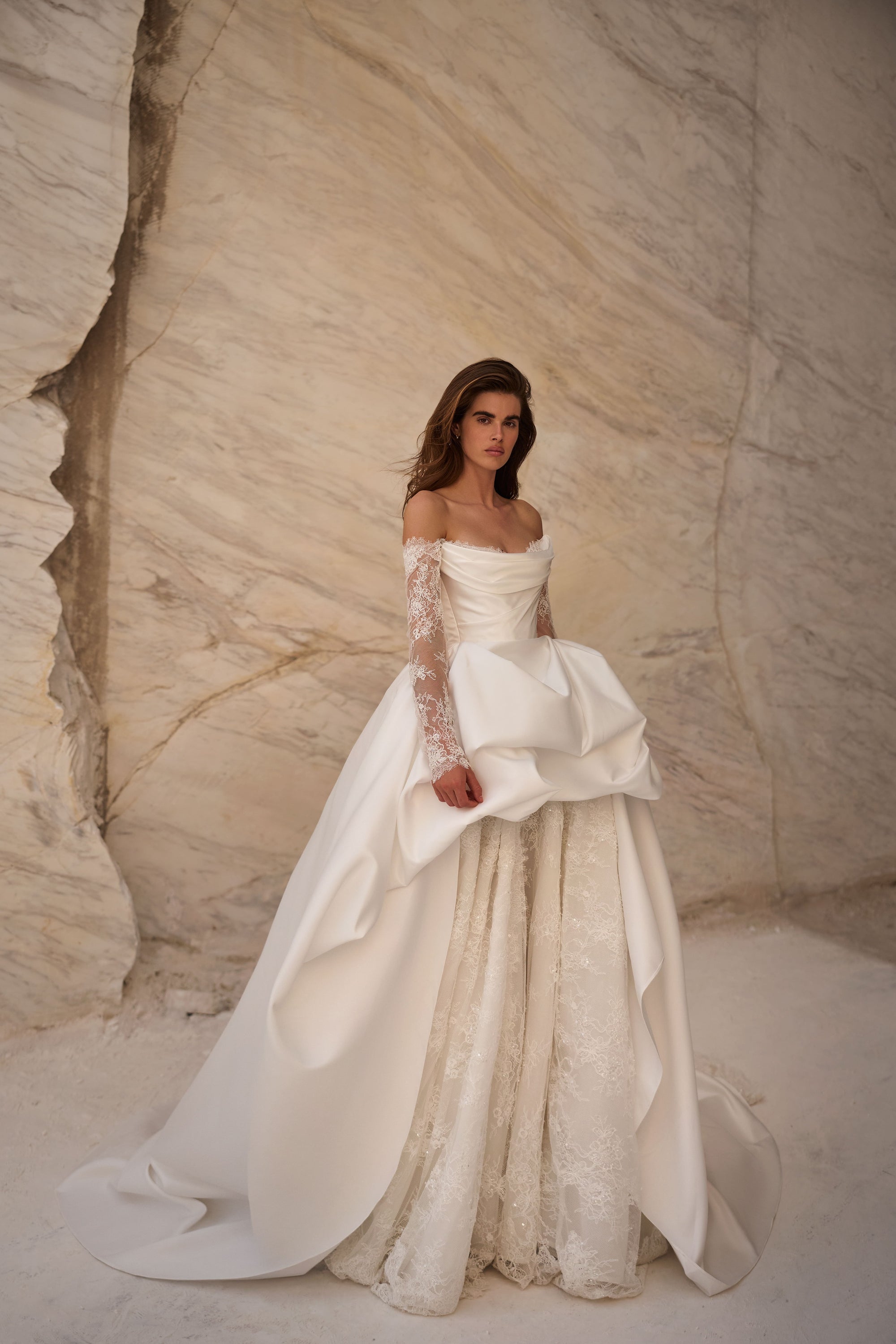 Maria Cover Dress by Milla Nova | Satin Bridal Overskirt | LVA BRIDE Maria Cover Dress by Milla Nova | Satin Bridal Overskirt | LVA BRIDE