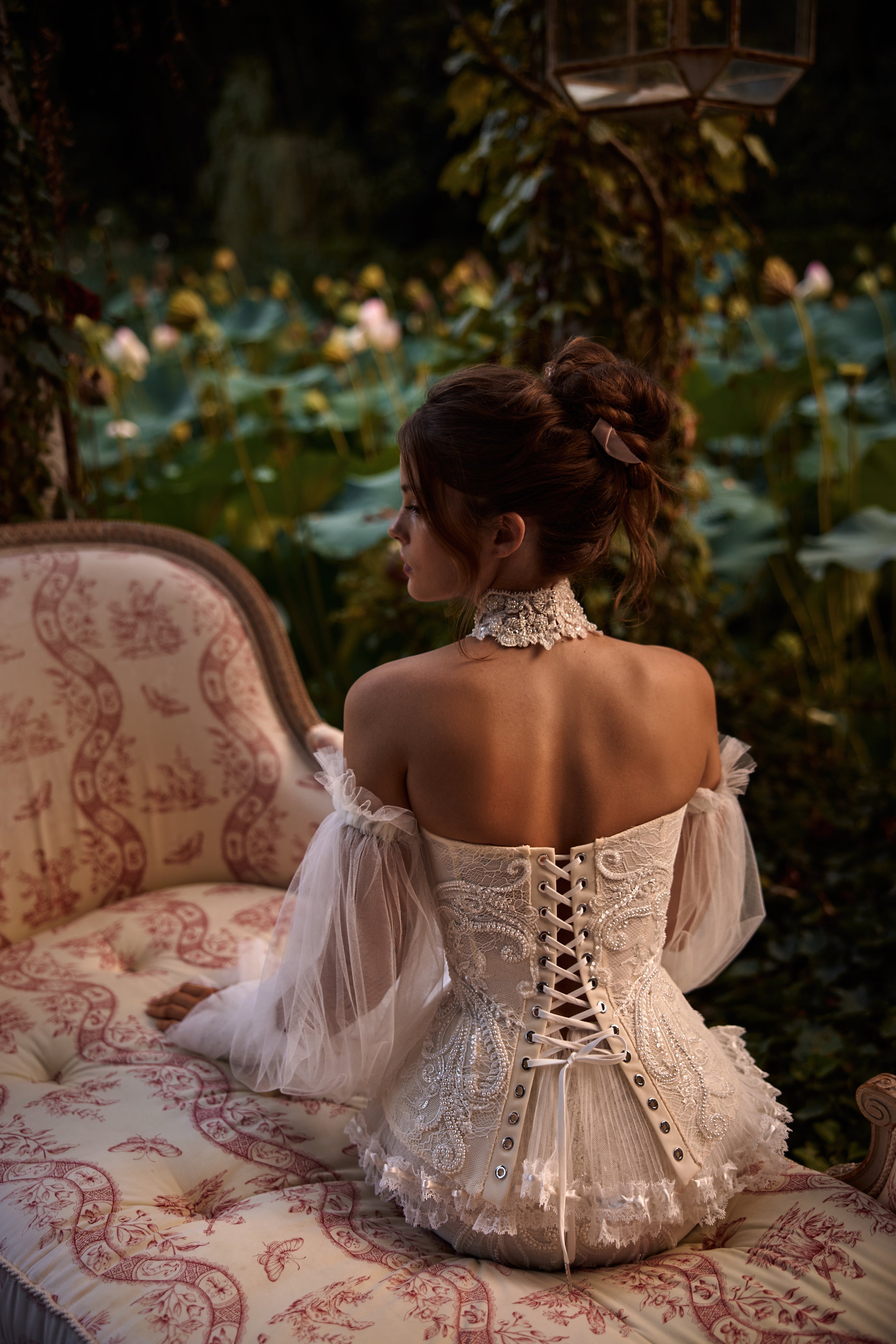 Atola Vintage Lace Bridal Corset with Detachable Sleeves | LVA
