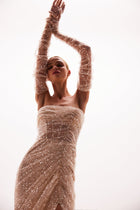 Spectacular sequined maxi dress in gold - Milla
